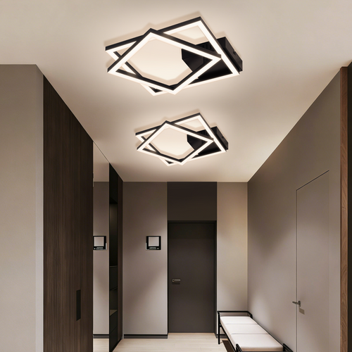 Plafonnier LED Pour Cuisine - 20 W, Noir, 4000 K, Blanc Neutre, Moderne Pivotant, Éclairage D'angle