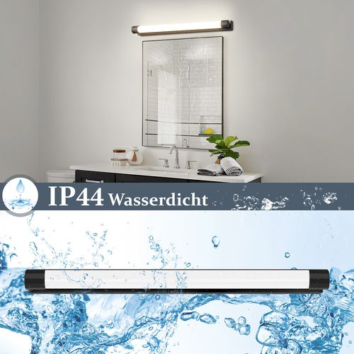 Applique LED Pour Miroir 50 cm 10 w, Noire, Salle De Bain, Lumière Neutre 4000 k, Ip44, Moderne