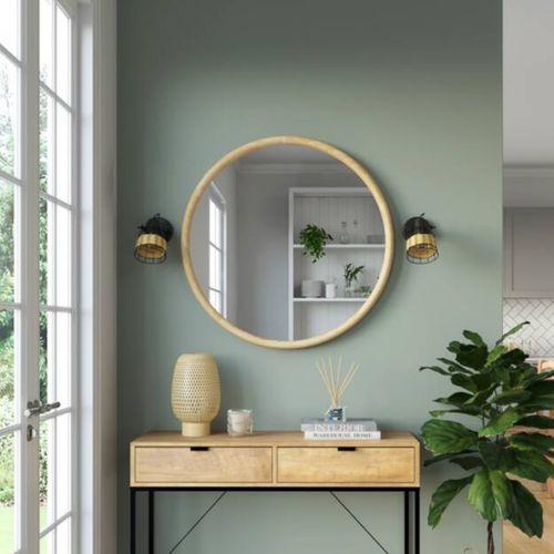 Spot 1 lumière acier rotin ANWICK noir