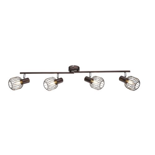 Plafonnier Spot Design Industriel Akin - 4 Ampoules - Marron Bronze