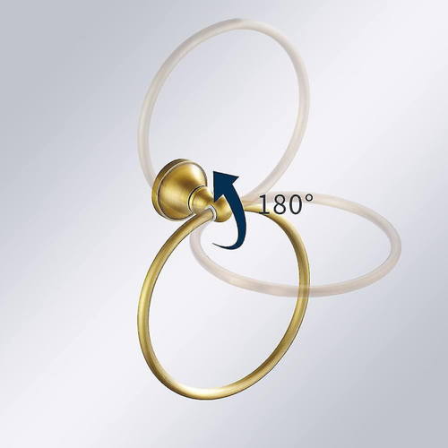 Antique Gold Brass Serviette Holder Salle De Bain Wall Mounted Round Serviettes Rings Porte-serviett