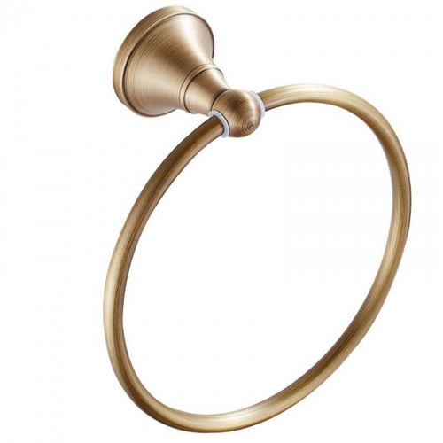 Antique Gold Brass Serviette Holder Salle De Bain Wall Mounted Round Serviettes Rings Porte-serviett