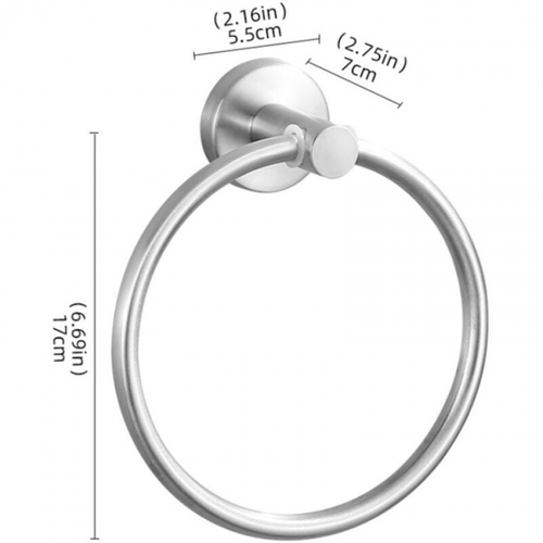 Anneau Porte-serviettes Pour Salle De Bain En Acier Inoxydable - Argenté