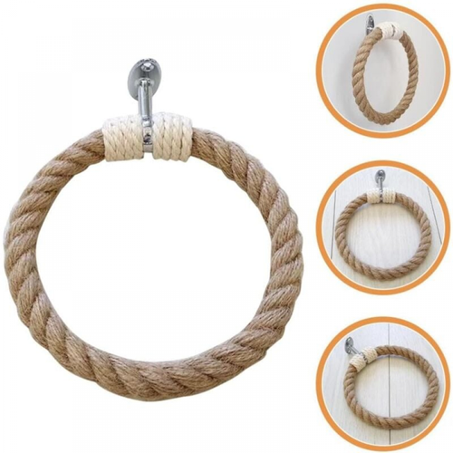 Porte-serviettes Corde Serviette Anneau Mural En Bois Serviette De Bain Anneaux Ferme Rustique Porte