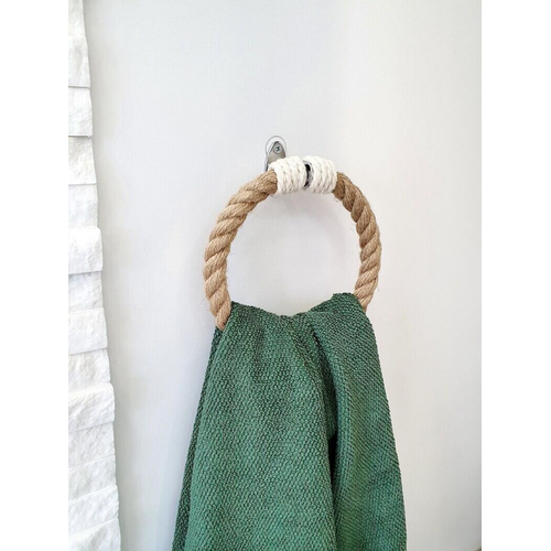 Porte-serviettes Corde Serviette Anneau Mural En Bois Serviette De Bain Anneaux Ferme Rustique Porte