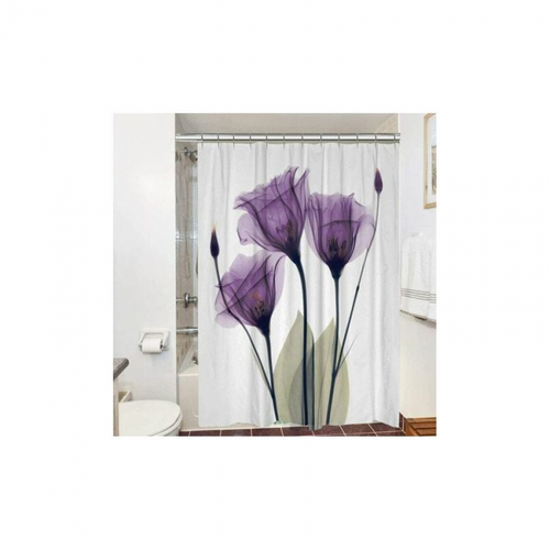 Rideau Violet 180x180 Cm Pour Salle De Bain Avec 12 Crochets