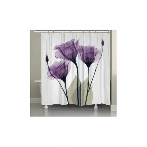 Rideau Violet 180x180 Cm Pour Salle De Bain Avec 12 Crochets