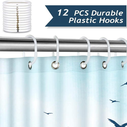 Rideau De Bain 180x180 Cm Tissu Polyester Anti Moisissure Imperméable