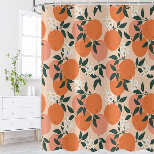 Rideau De Douche Pêche 180x180 Cm - Orange