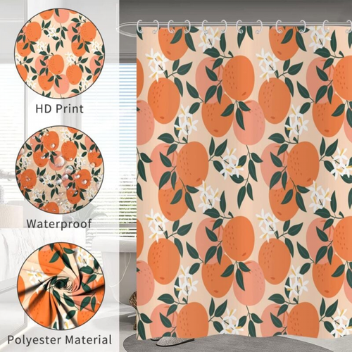 Rideau De Douche Pêche 180x180 Cm - Orange