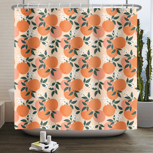 Rideau De Douche Pêche 180x180 Cm - Orange