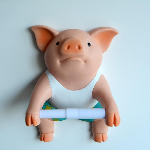 Pvc Pig Style Toilet Paper Holder Punch-free Hand Tissue Box Household Paper Towel Holder Reel