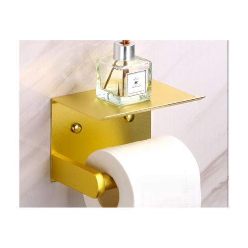 Porte-Papier Toilette, Auto-Adhésif - Doré