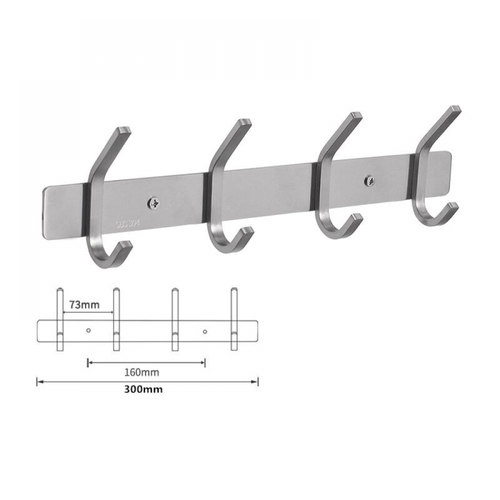 Mooche Patère Murale 5 Crochets En Acier Inoxydable Brossé – 36 Cm, Robuste Et Élégante Pour Manteaux, Serviettes, Sacs – Installation Facile Sans Perçage
