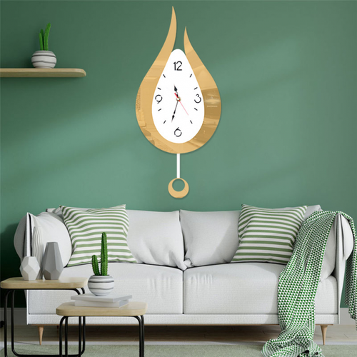 Or Pendules Murales Silencieuses Gouttelettes D'eau Swing Horloge Murale Design Moderne Style Nord