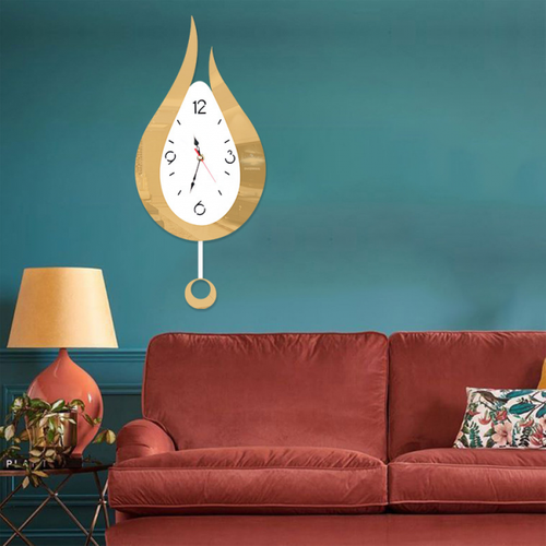 Or Pendules Murales Silencieuses Gouttelettes D'eau Swing Horloge Murale Design Moderne Style Nord