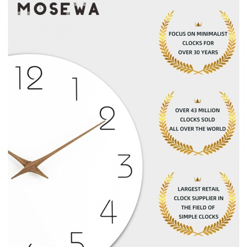 Horloge Murale Silencieuse En Bois De 25,4 Cm Sans Tic-tac, Fonctionne à Piles, Blanc, Moderne