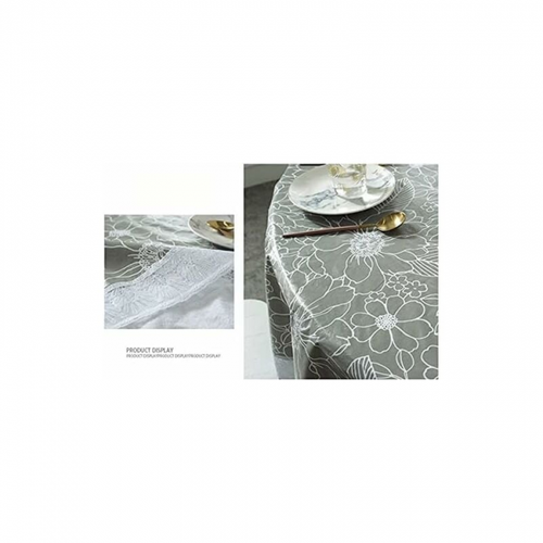 Nappe Toile Cirée Pvc Ronde,avec Motif Floral Et Dentelle,nappe Ronde Anti Tache Impermeable Nappe