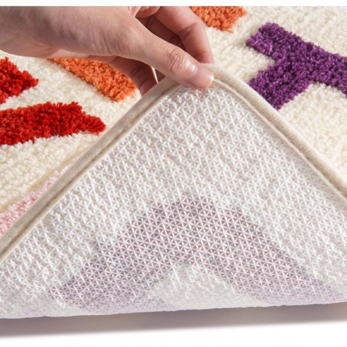 Tapis De Bain Antidérapant 40x60 Cm - Motif Lettres Colorées - Lavable