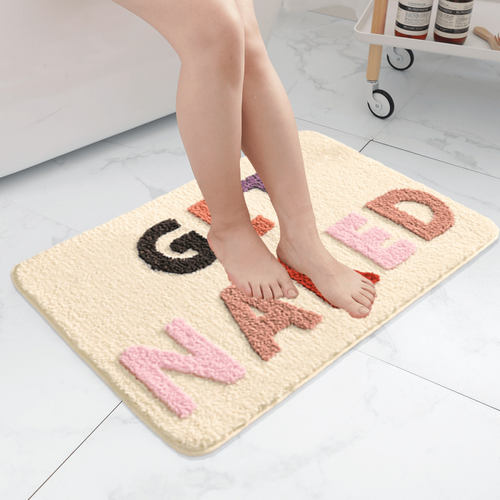 Tapis De Bain Antidérapant 40x60 Cm - Motif Lettres Colorées - Lavable