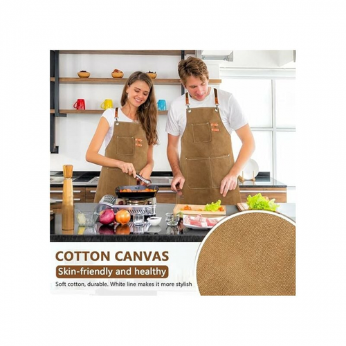 Tablier De Travail Hommes/femme, Tablier D'outils De Cuisine Sangle Croisée Ajustable Toile Avec 3