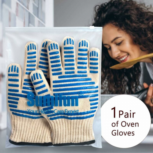 Gants De Barbecue, Gants De Four Double Résistant à La Chaleur 350°c, Gants Silicone Antidérapants