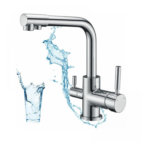 Robinet De Cuisine 3 Voies, Mitigeur Cuisine Pivotant à 360°, Robinetterie Cuisine Eau Potable