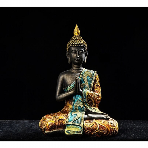 Statue De Bouddha Thaïlande Sculpture Résine Bouddhisme à La Main Hindou Feng Shui Figurine Médita