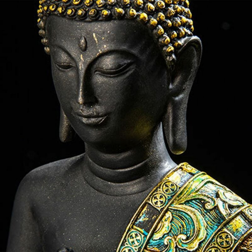 Statue De Bouddha Thaïlande Sculpture Résine Bouddhisme à La Main Hindou Feng Shui Figurine Médita