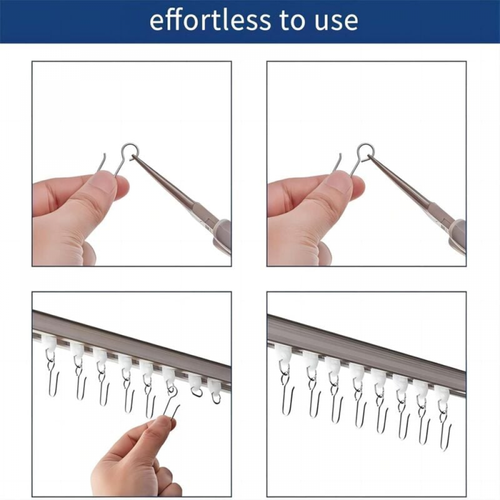 Crochets De Rideau En Métal, 20 Pièces Crochets De Planeur De Piste De Rideau De Douche En Acier