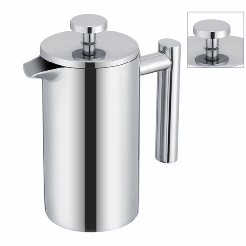 800 Ml Cafetiere à Double Paroi En Acier Inoxydable
