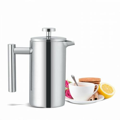 800 Ml Cafetiere à Double Paroi En Acier Inoxydable