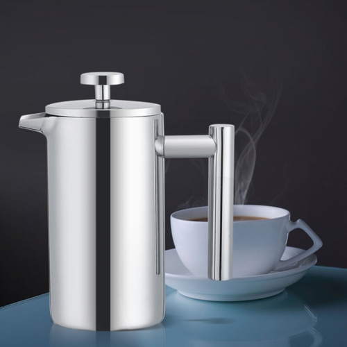 800 Ml Cafetiere à Double Paroi En Acier Inoxydable