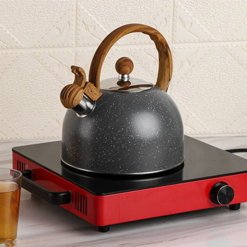 Gris Bouilloire Sifflante 2,5 L Capacité En Acier Inoxydable Théière Pour Eau Bouillante