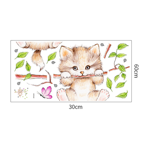 30*60cm  Stickers Muraux Enfants Autocollants Animaux Forêt Arbre Branche Fleurs Sticker Mural