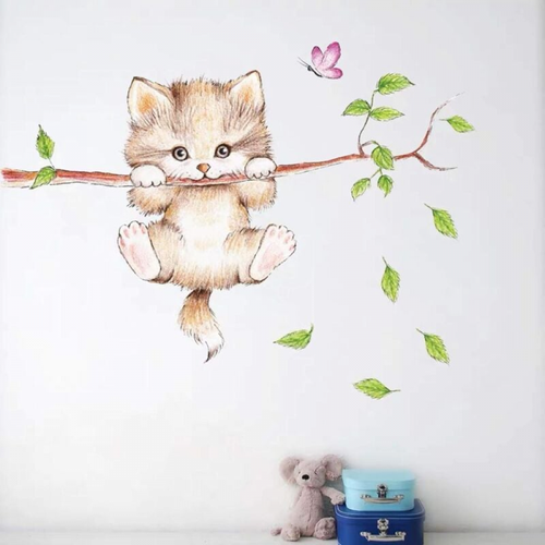 30*60cm  Stickers Muraux Enfants Autocollants Animaux Forêt Arbre Branche Fleurs Sticker Mural