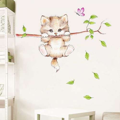 30*60cm  Stickers Muraux Enfants Autocollants Animaux Forêt Arbre Branche Fleurs Sticker Mural