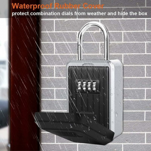 Noir   Boite à Clé Sécurisée Montage Mural Boite à Clef Avec Code Numérique à 4 Chiffres