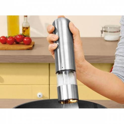 Lot De 2 Moulins à Sel Et à Poivre Électriques En Acier Inoxydable Argenté