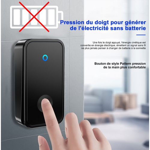 Sonnette Sans Fil, Sonnette De Porte Étanche Kit De Carillon Electronique Avec 1 Récepteurs Enfic
