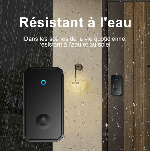 Sonnette Sans Fil, Sonnette De Porte Étanche Kit De Carillon Electronique Avec 1 Récepteurs Enfic