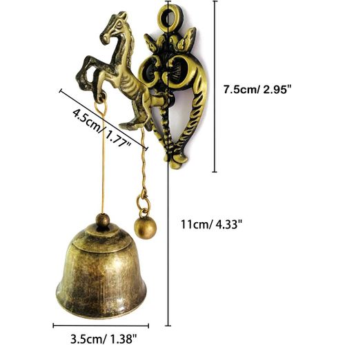 Carillon De Porte Magnétique Rétro En Métal Pour Intérieur Ou Extérieur Cheval