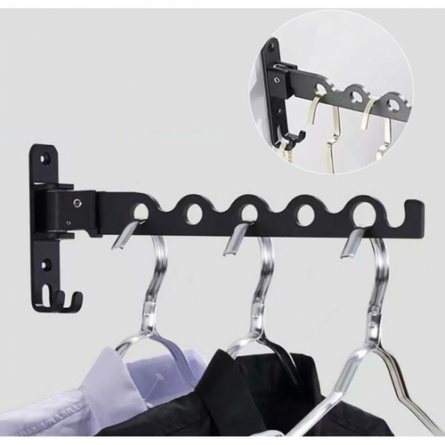 Séchoir Mural Pliable En Aluminium Noir, Séchoir à Linge Pour Salle De Bain 31.2 X 14.3 X 3.1 Cm