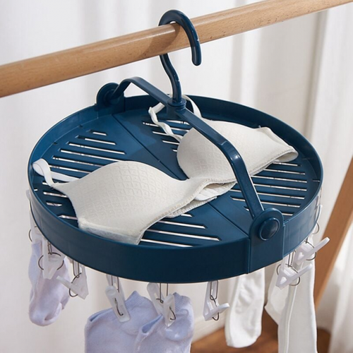 Bleu Porte-pince à Linge Pliable Support De Séchage De Linge Cintre Goutte à Goutte Pour Serviett