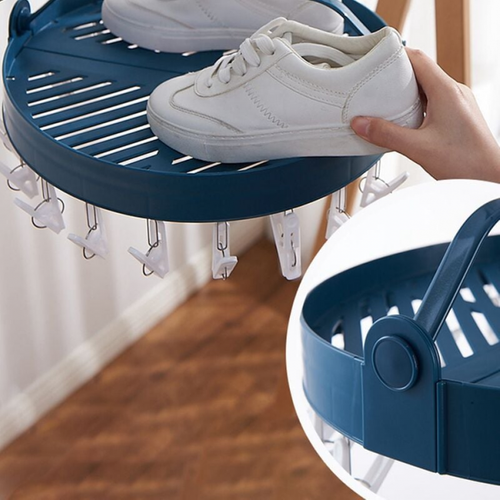 Bleu Porte-pince à Linge Pliable Support De Séchage De Linge Cintre Goutte à Goutte Pour Serviett