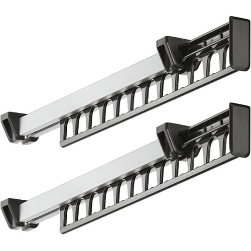 2 Pièces Porte-vêtements Armoire Garde-robe Extractible Coulissant Pour Cintre Support Portemanteau