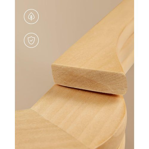 Cintre Bois, Lot De 5, Avec Encoches Antiglisse, Barre Antidérapante Pour Pantalons