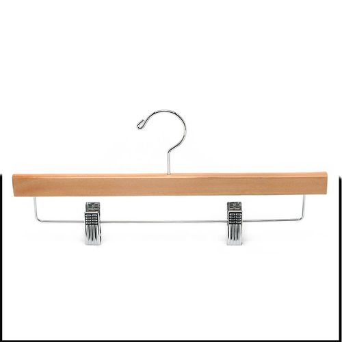 Lot De 1 Cintres En Bois Avec Pinces, Couleur Naturelle