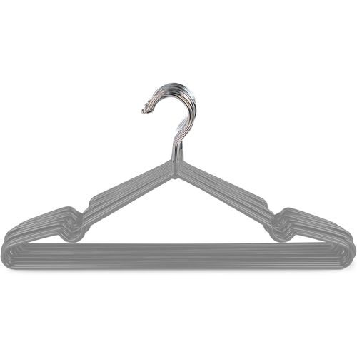 Cintres Gris  En Métal Revêtus De Caoutchouc Premium - Lot De 20, Gain De Place, Organisation