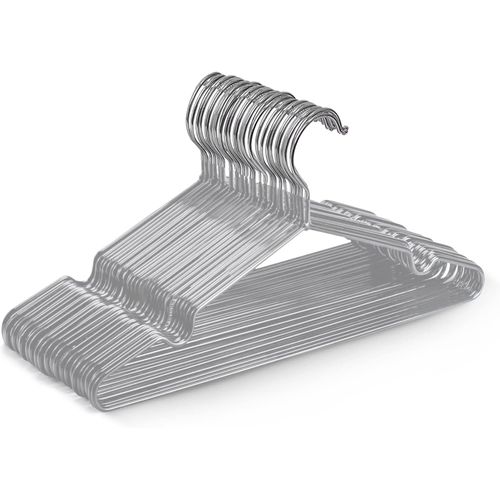Cintres Gris  En Métal Revêtus De Caoutchouc Premium - Lot De 20, Gain De Place, Organisation
